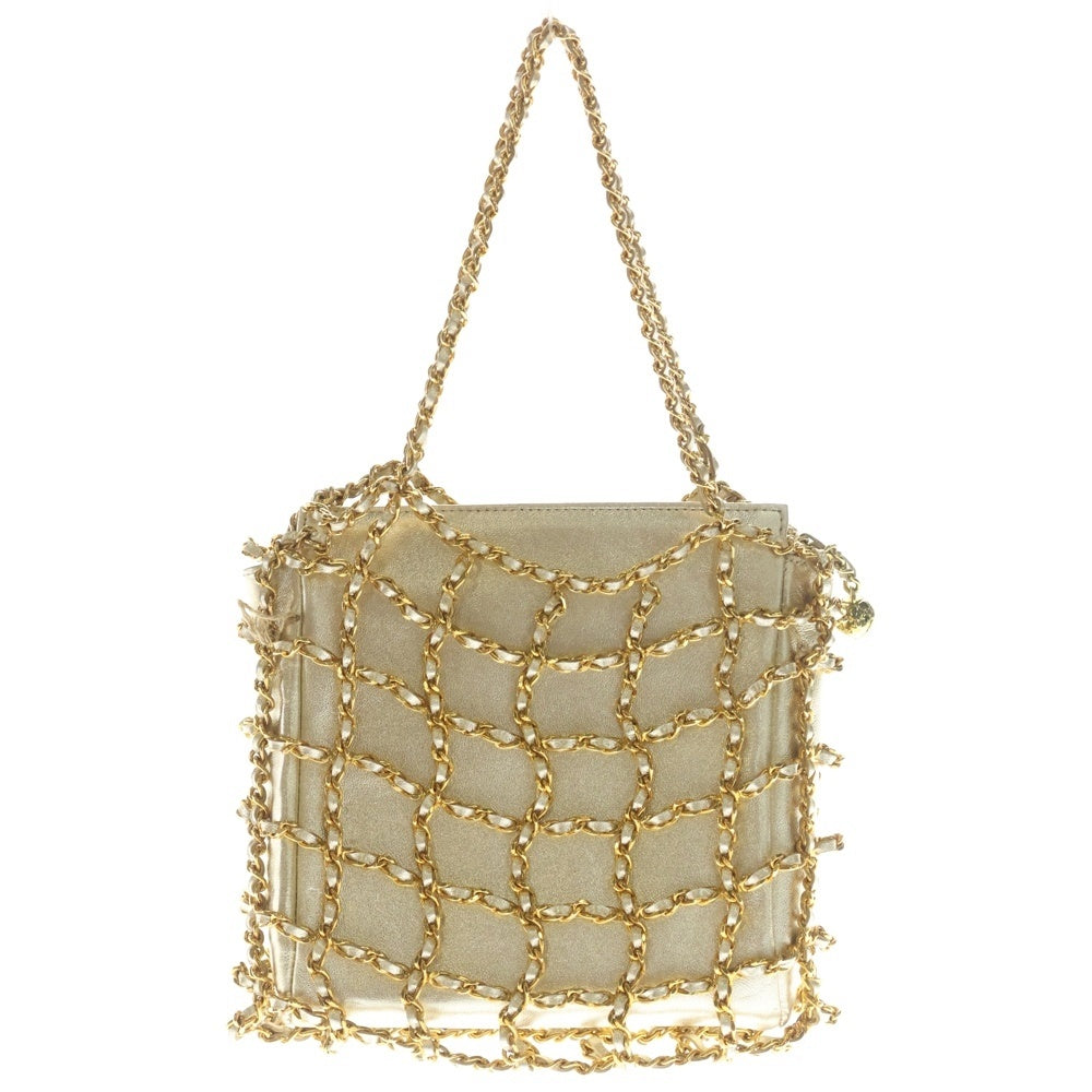 CHANEL(シャネル) ココマーク チェーンケージ ハンドバッグ ミニバッグ チェーンバッグ ラムスキン ゴールド レディース