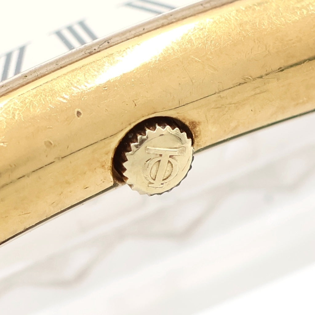 BAUME&MERCIER(ボームアンドメルシェ) レクタンギュラー 白文字盤 18KYG×社外レザー/QZ イエローゴールド クォーツ 電池式 腕時計 17605 レディース