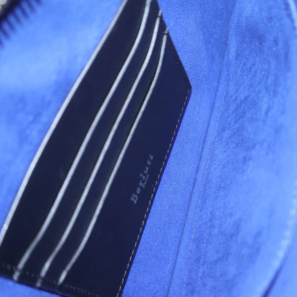Berluti(ベルルッティ) カリグラフィ スクリットレザー クラッチ セカンドバッグ シルバー金具 ブラウン