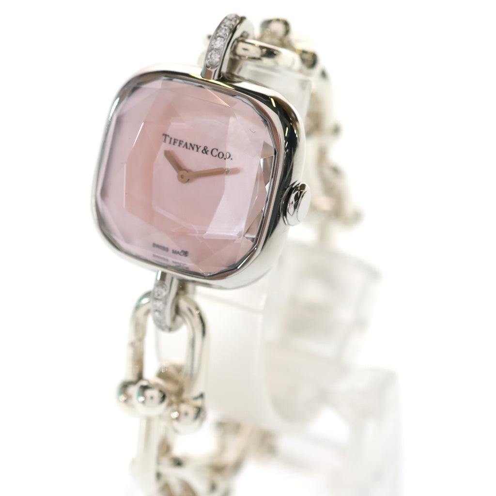 TIFFANY & Co.(ティファニー) ハードウェアウォッチ ピンク文字盤 ダイヤラグ Ag925QZ クォーツ 274849814 レディース
