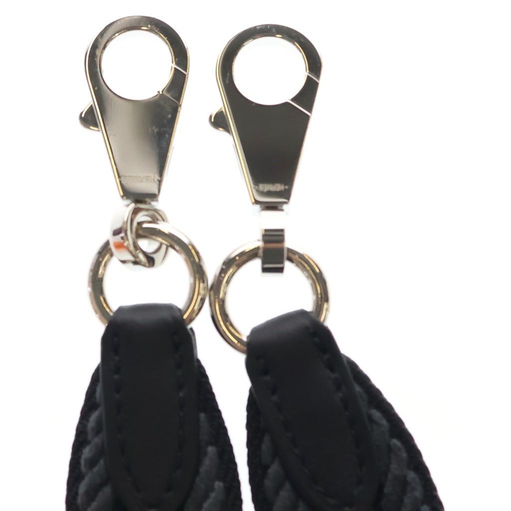 HERMES(エルメス) バンドリエール ストラップ グリミスティ ショルダーストラップ グレー/ブラック シルバー金具 K刻印 レディース