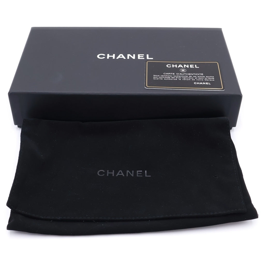 CHANEL(シャネル) カメリア ラウンドファスナー ロングウォレット カードケース ライトピンク ラムスキン シルバー金具 レディース