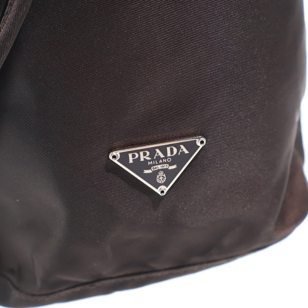 PRADA(プラダ) テスート 巾着ポーチ 収納 ダークブラウン ナイロン MV369 レディース
