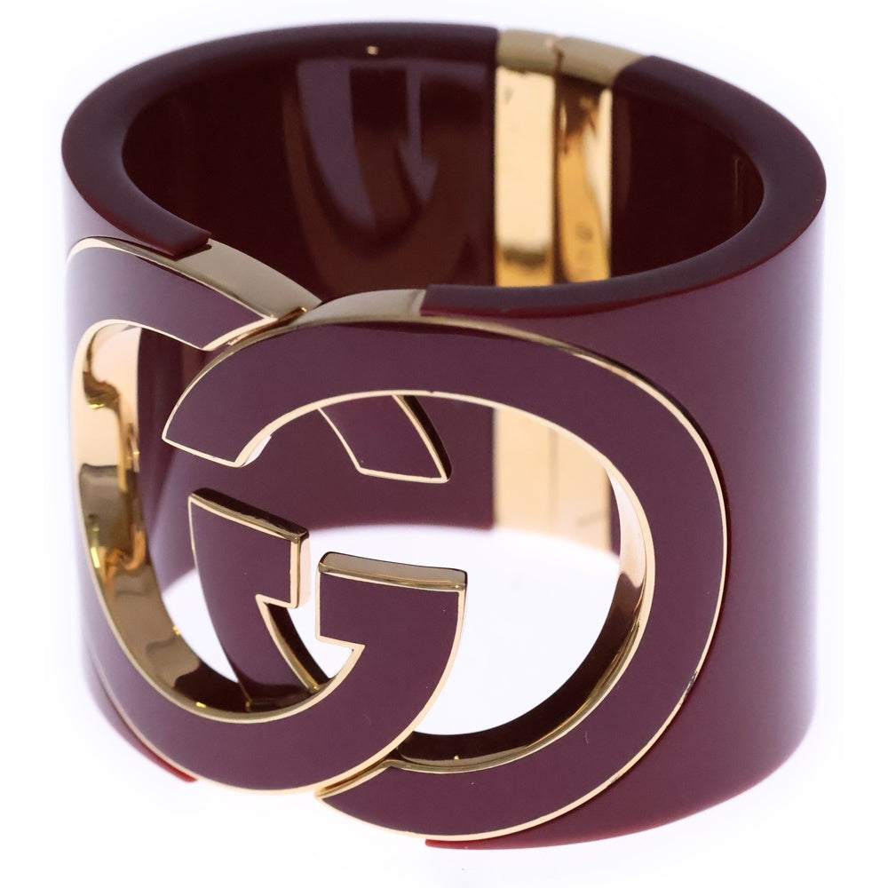 GUCCI(グッチ) インターロッキングG バングル ブレスレット レッド ゴールド金具 レディース