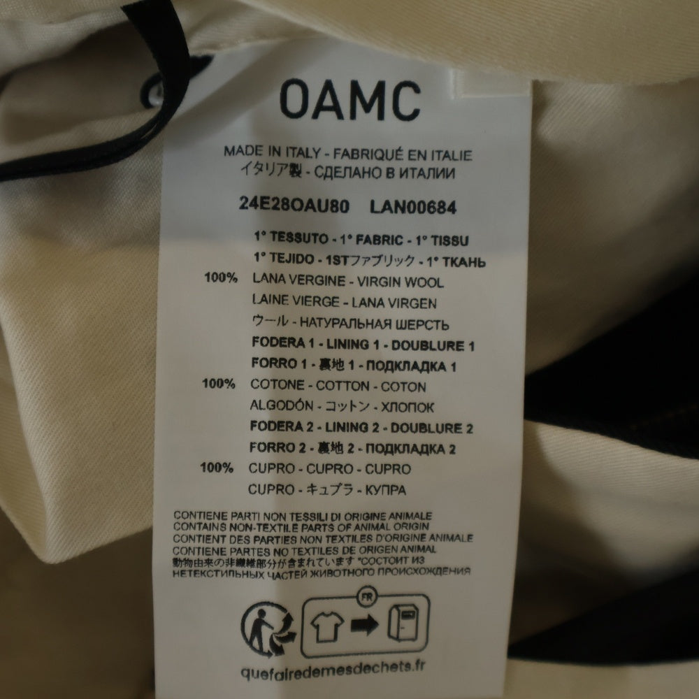 OAMC(オーエーエムシー) Achilles Pants アキレス ジップポケット ウール スラックスパンツ トラウザーズ ブラック 24E28OAU80