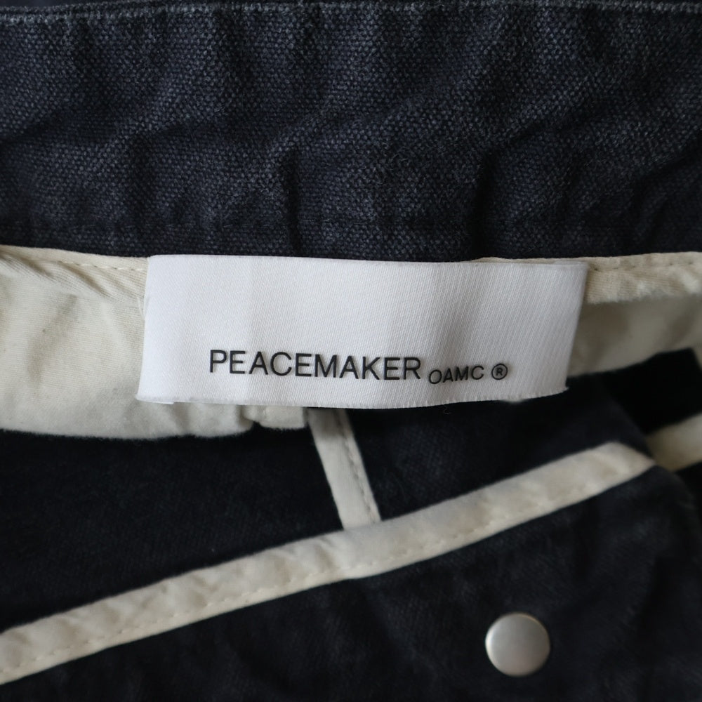 OAMC(オーエーエムシー) Peacemaker ピースメーカー ダック地 マルチポケット カーゴパンツ ブラック PCM2OP05A-CO008-99