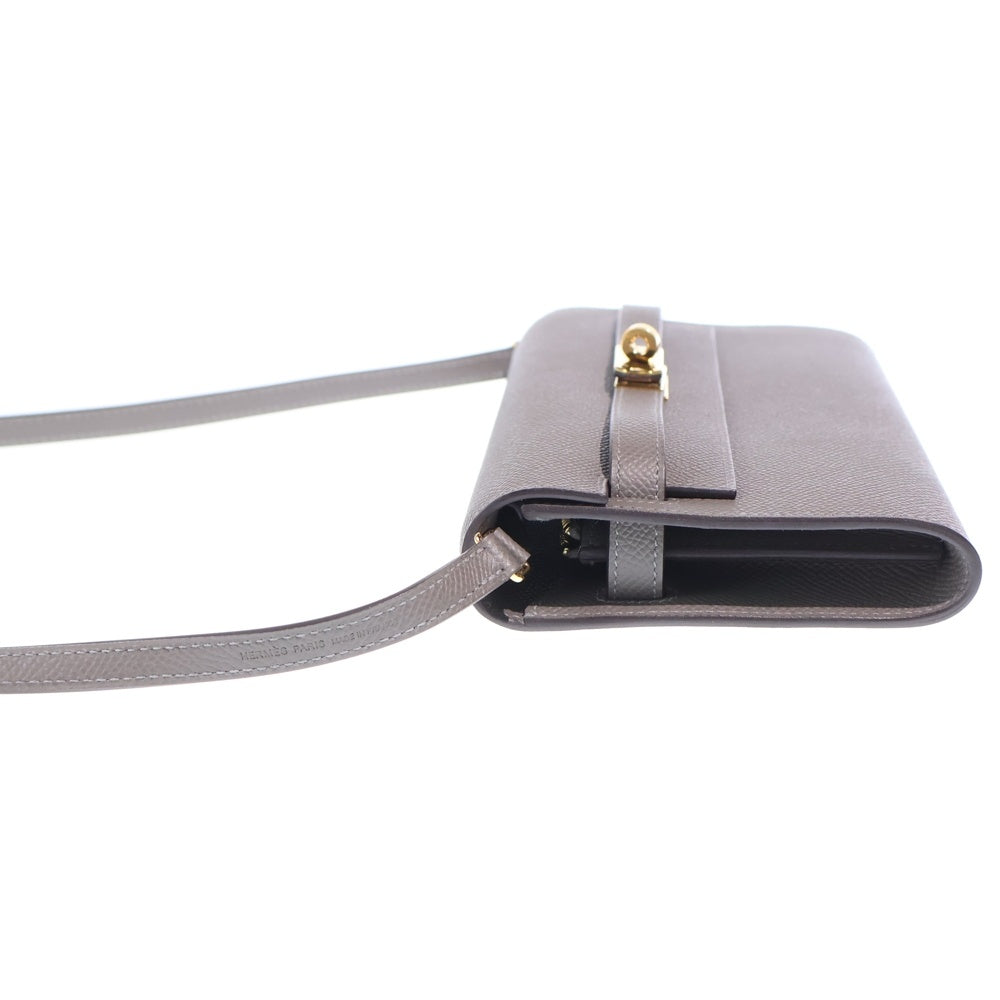 HERMES(エルメス) ケリーウォレット ロングトゥーゴー エタン エプソン ショルダーバッグ ショルダーウォレット グレー W刻印 ゴールド金具 レディース
