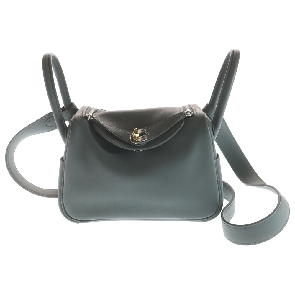 HERMES(エルメス) リンディ ミニ ヴェールマングローブ スイフト 2wayバッグ エレクトラム金具 K刻印 レディース
