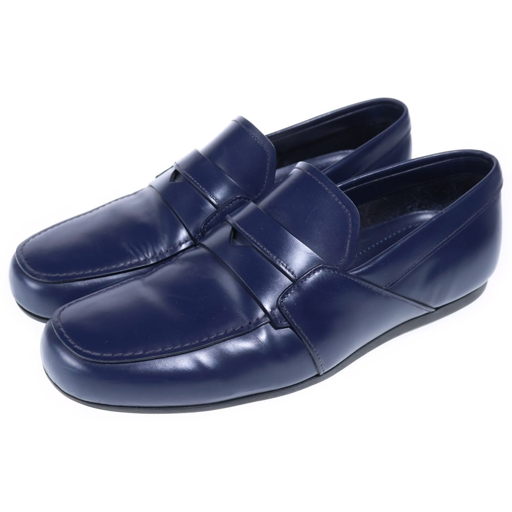 PRADA(プラダ) レザー コイン ペニーローファー ローカットシューズ ネイビー