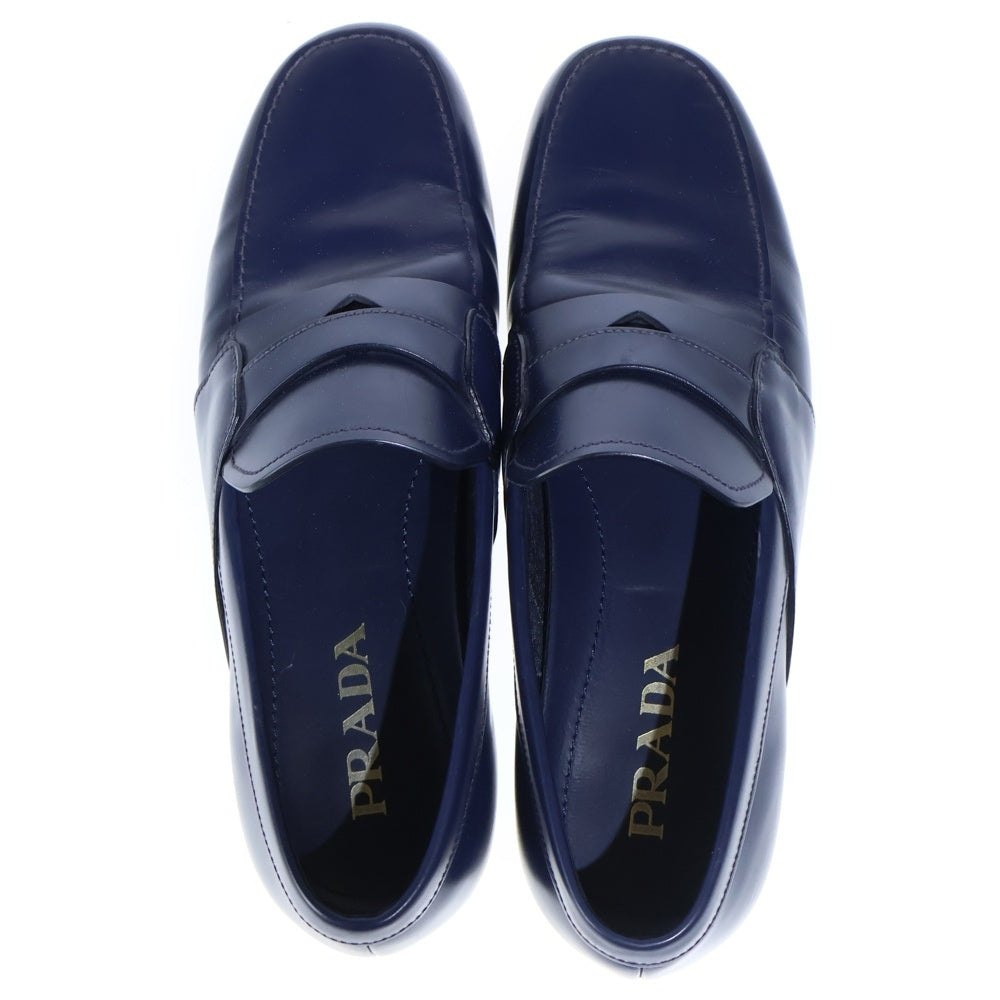PRADA(プラダ) レザー コイン ペニーローファー ローカットシューズ ネイビー