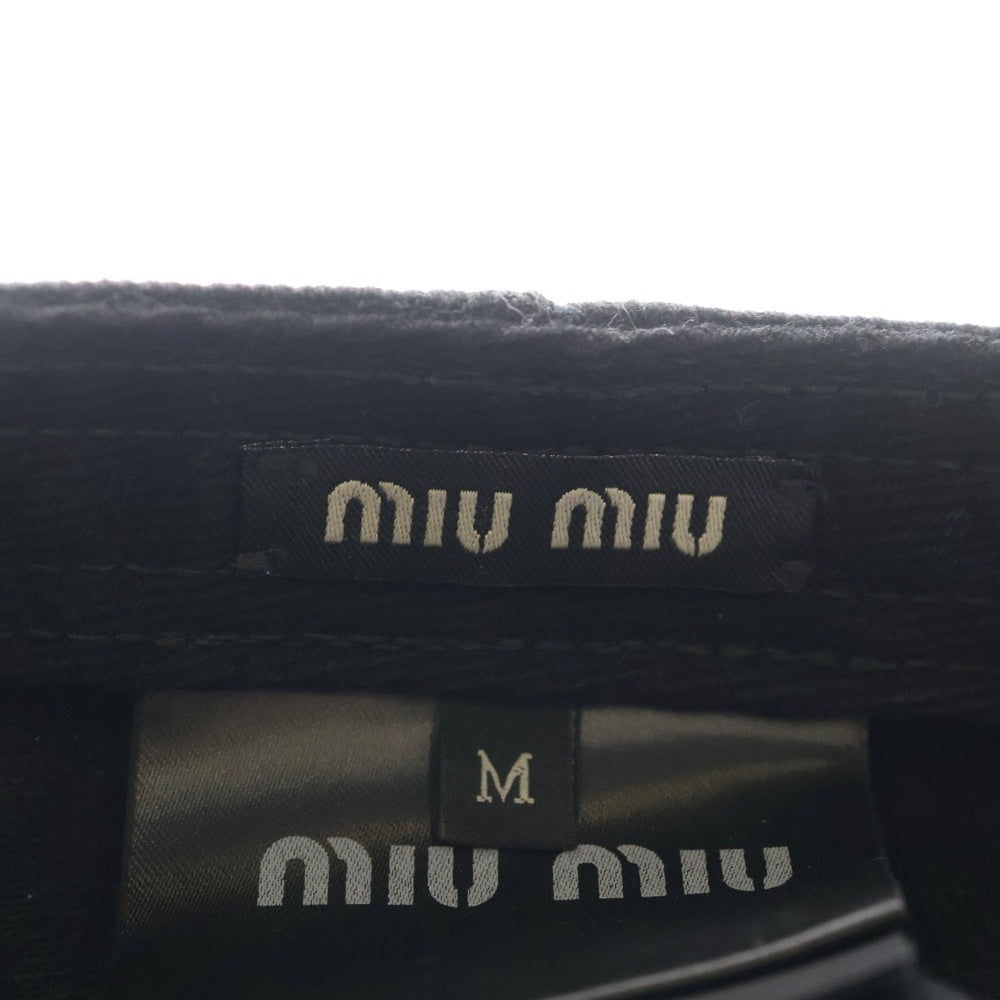 miumiu(ミュウミュウ) ロゴ ベースボール デニムキャップ ブラック
