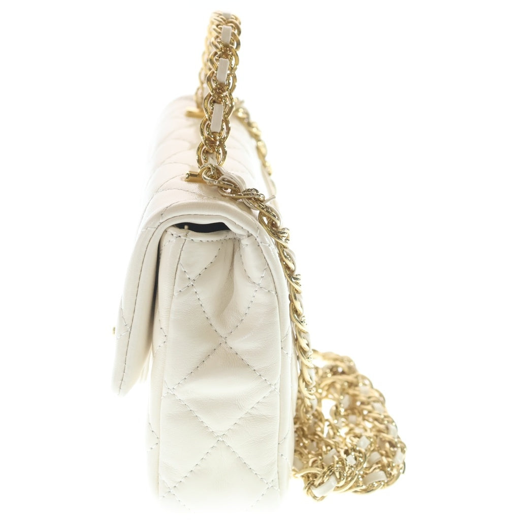CHANEL(シャネル) トップハンドル 2WAYハンドバッグ ショルダーバッグ チェーンバッグ ホワイト シャイニーカーフスキン AS4023 ゴールド金具 レディース