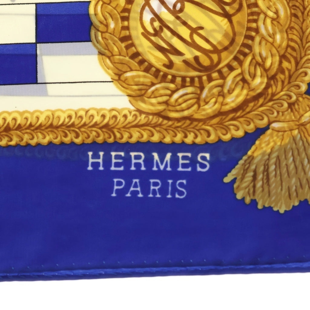 HERMES(エルメス) カレ90 馬柄 ブルー系 シルク レディース
