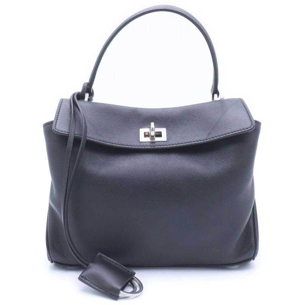BALENCIAGA(バレンシアガ) ロデオ ミニ ショルダーバッグ ハンドバッグ 2wayブラック レザー 848712 シルバー金具 レディース