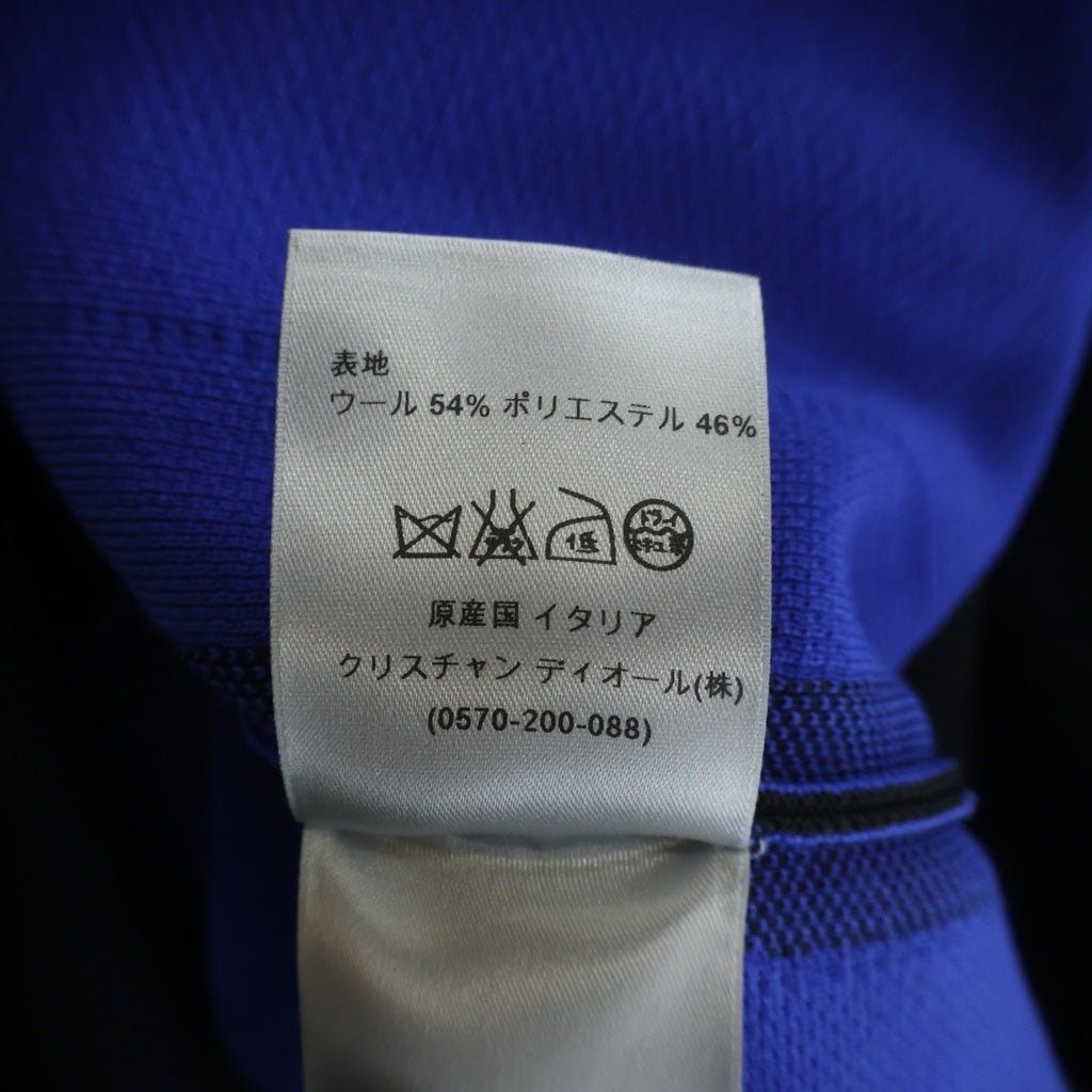 Dior HOMME(ディオールオム) ウール混 ニット 2B テーラードジャケット ブラック/ブルー 533M243ZT010