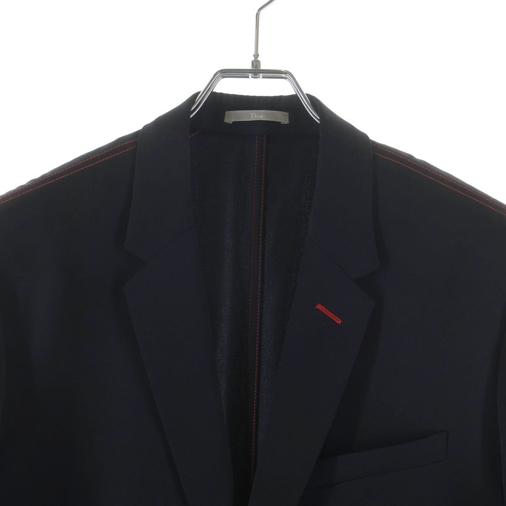 DIOR(ディオール) ステッチデザイン ウール 2B テーラードジャケット ブラック 763C284D3971