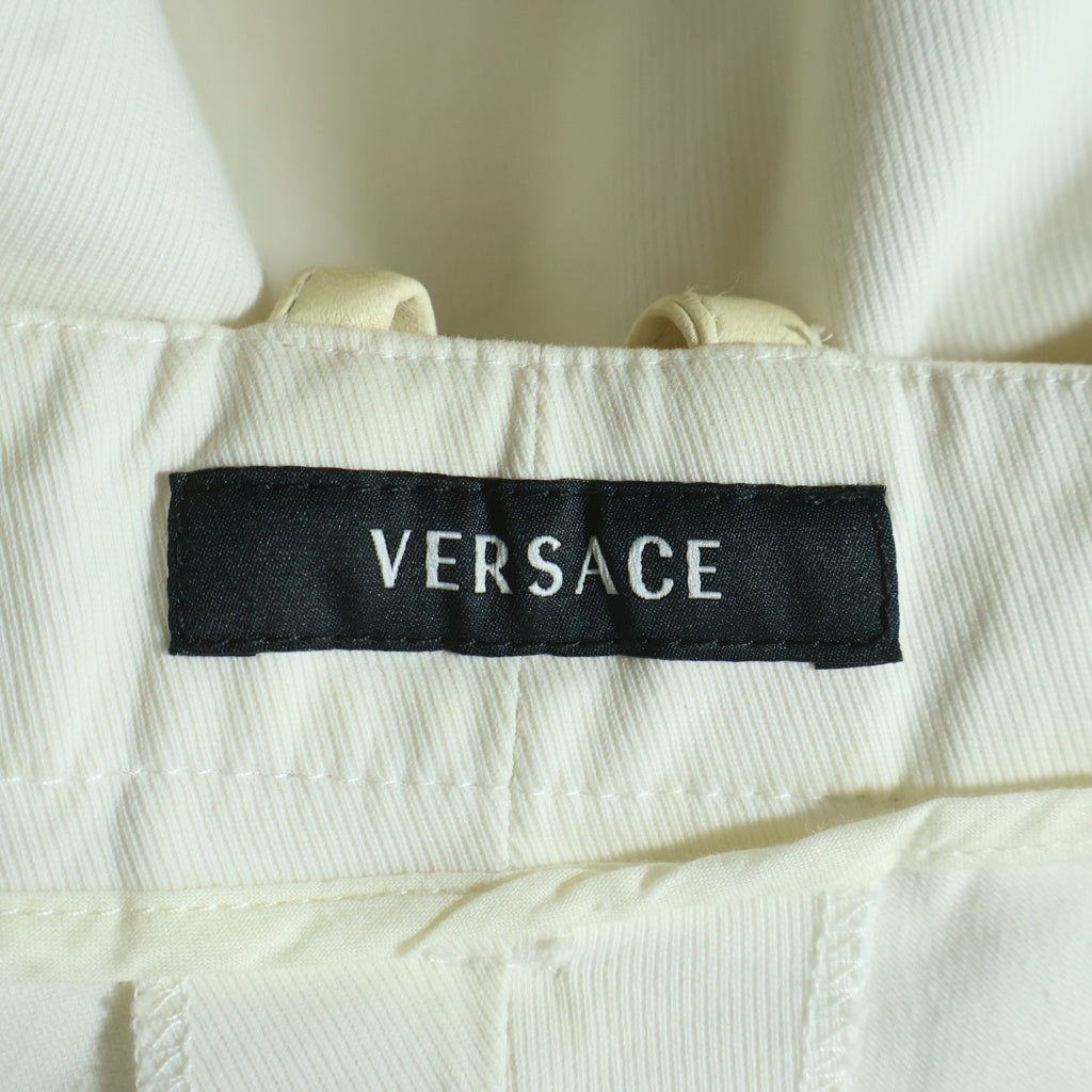 VERSACE(ヴェルサーチ) フロントホック パンツ ホワイト 56