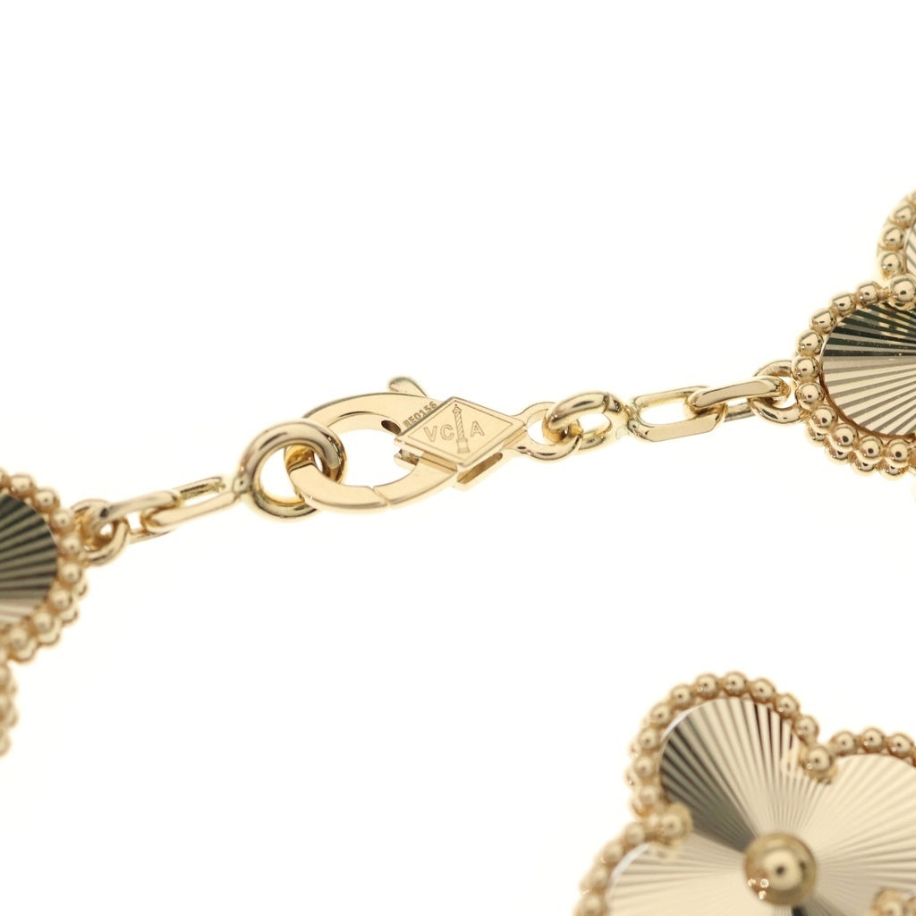 Van Cleef & Arpels(ヴァンクリーフアンドアーペル) ヴィンテージアルハンブラ 5モチーフ ギョーシェ ブレスレット K18YG イエローゴールド VCARP3JK00 レディース