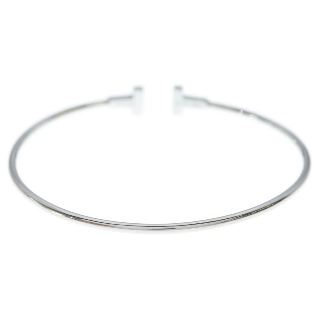 TIFFANY & Co.(ティファニー) Tワイヤー ブレスレット バングル ホワイトゴールド Au750WG レディース