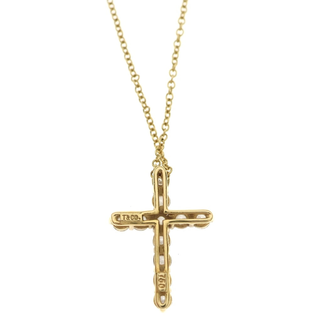 TIFFANY & Co.(ティファニー) スモールクロス ダイヤ ネックレス ペンダント チェーン ゴールド Au750 レディース