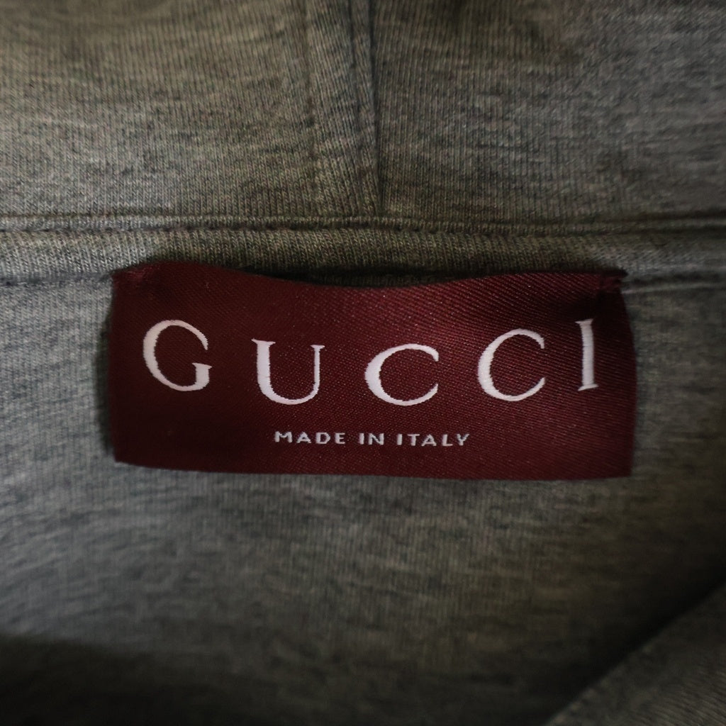 GUCCI(グッチ) ロゴ刺繍 プルオーバー スウェット パーカー フーディー ブラック 824343
