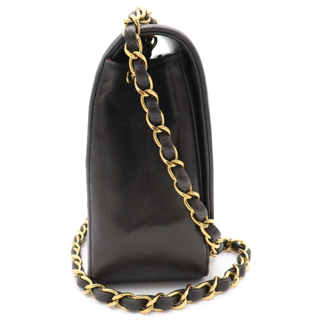CHANEL(シャネル) ダイアナ 25 チェーンショルダーバッグ キルティングバッグ ブラック ラムスキン A01165 ゴールド金具 レディース