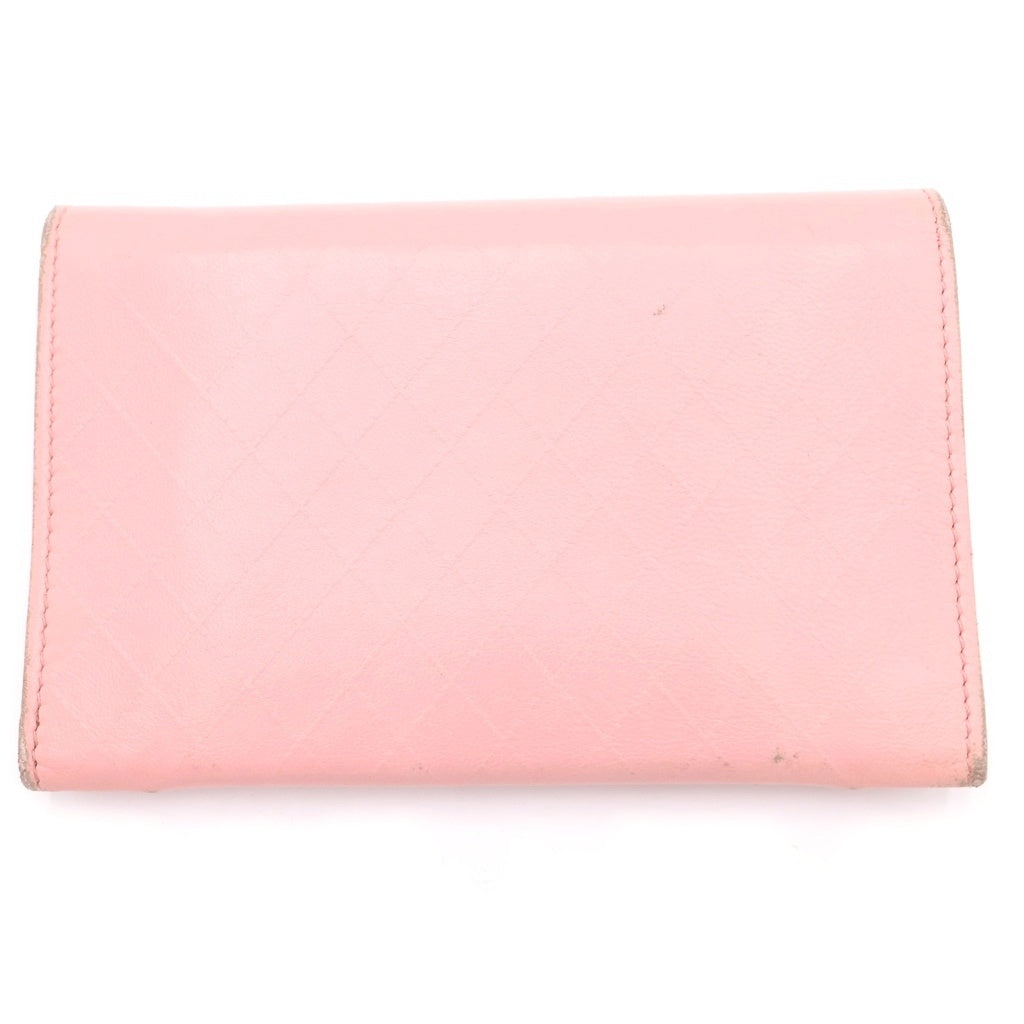 CHANEL(シャネル) ココマーク 二つ折り長財布 カードケース ウォレット ピンク レザー ゴールド金具 レディース