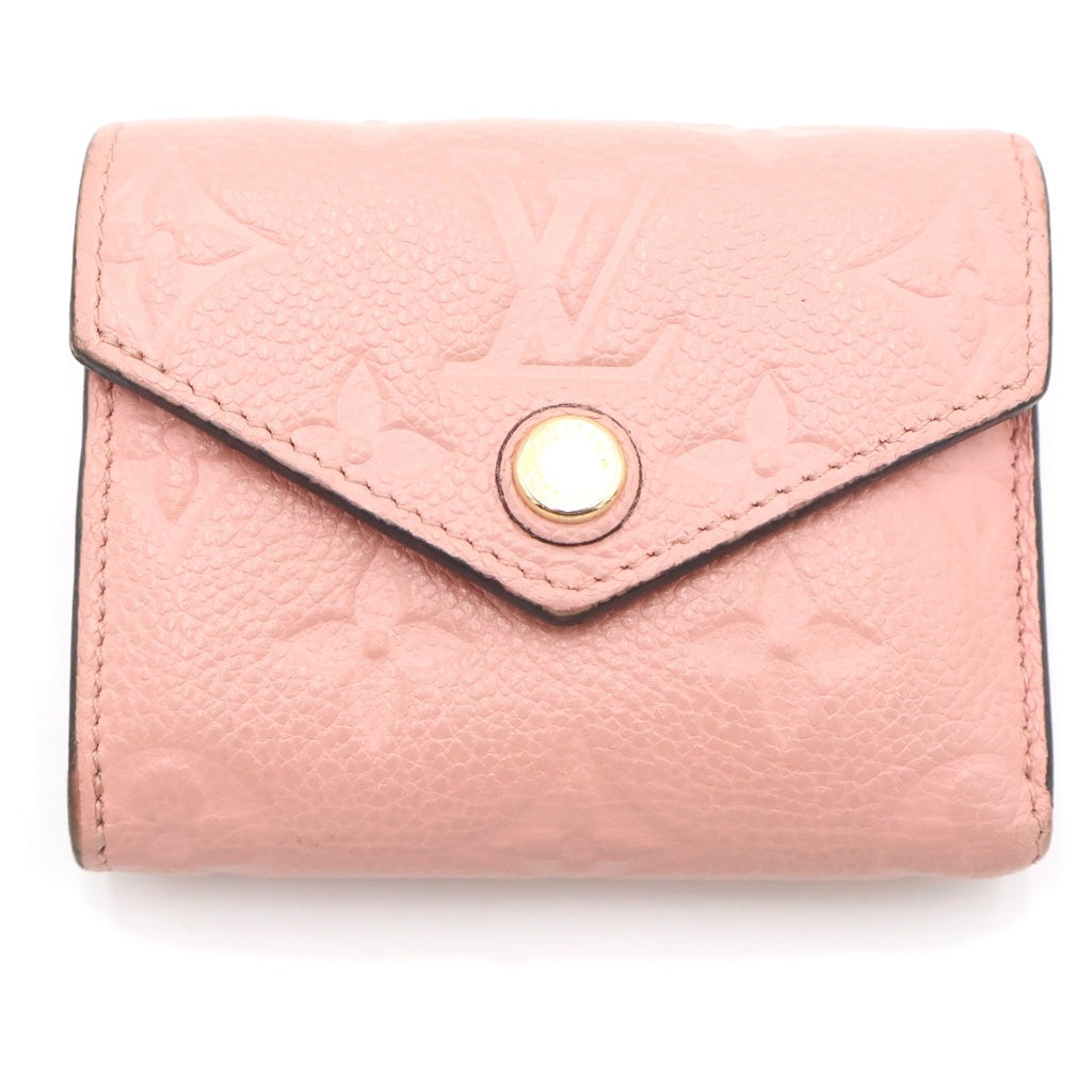 LOUIS VUITTON(ルイヴィトン) アンプラント ポルトフォイユゾエ 三つ折り財布 コンパクトウォレット コインケース ピンク レザー M62936 ゴールド金具 レディース