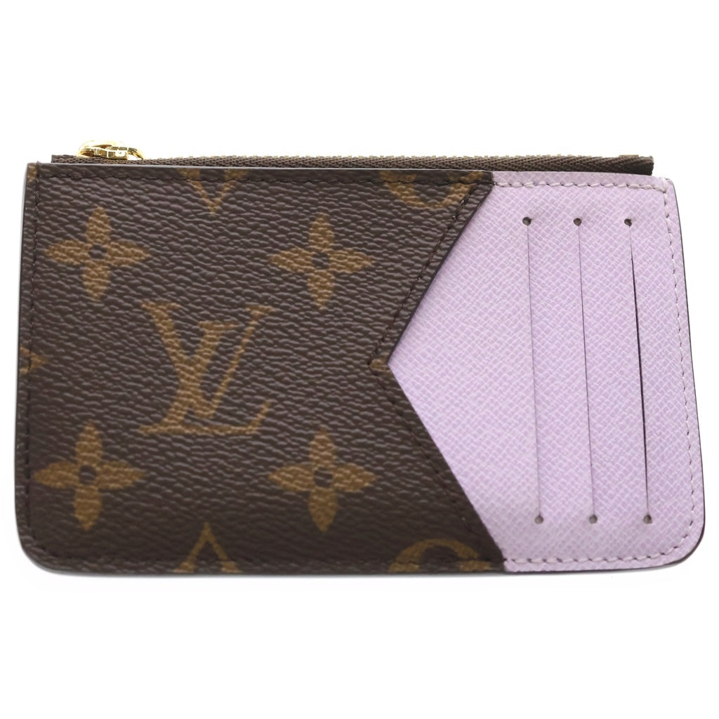 LOUIS VUITTON(ルイヴィトン) モノグラム ポルト カルト ロミー PVC レザー カード コイン フラグメントケース ブラウン/パープル M26653 レディース