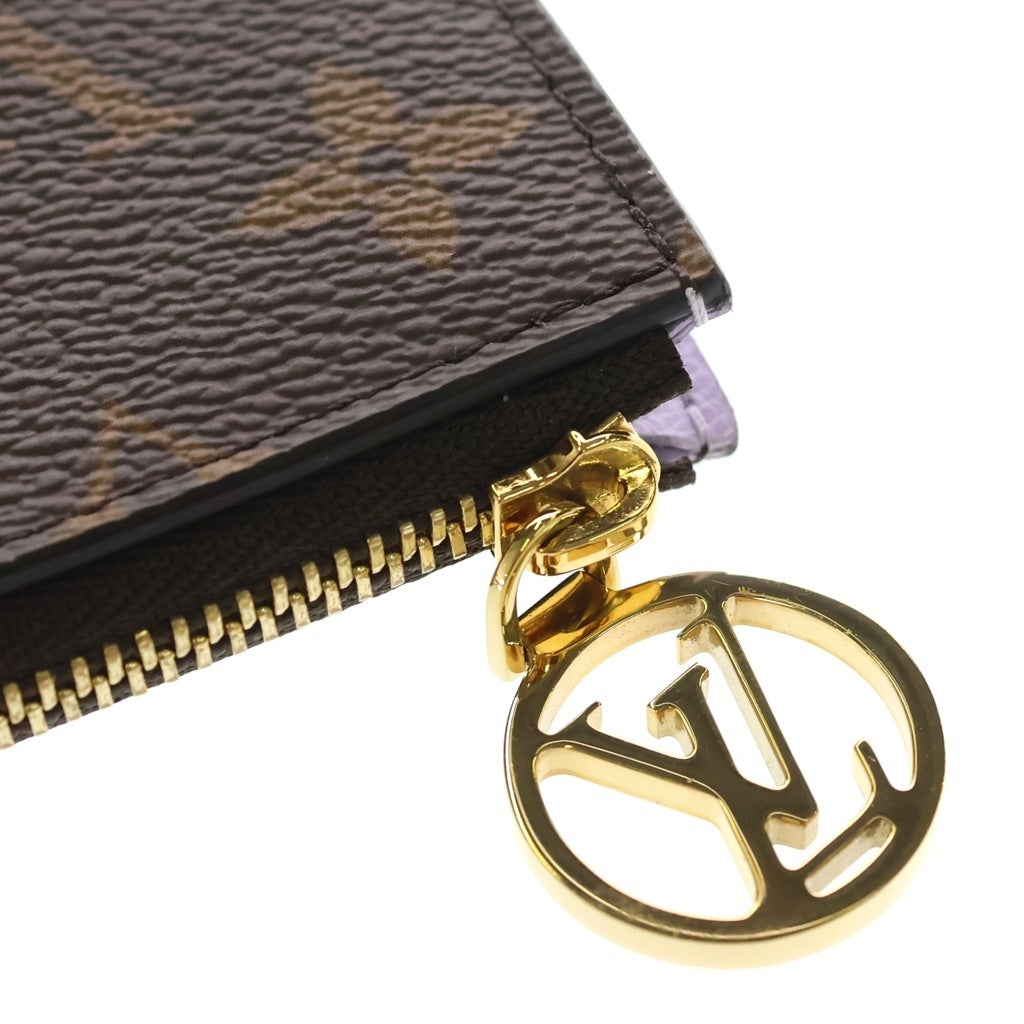 LOUIS VUITTON(ルイヴィトン) モノグラム ポルト カルト ロミー PVC レザー カード コイン フラグメントケース ブラウン/パープル M26653 レディース