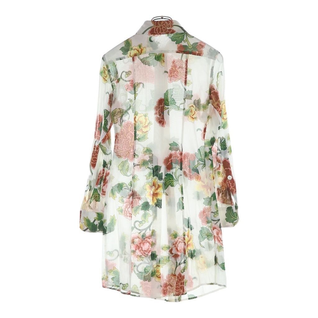 DOLCE & GABBANA(ドルチェアンドガッバーナ) 花柄長袖シアーシャツ フラワープリント ホワイト #38 レディース