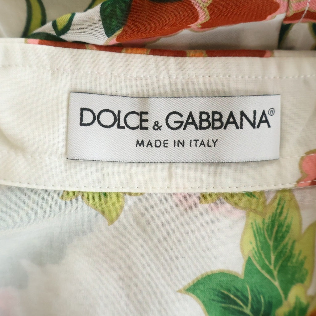 DOLCE & GABBANA(ドルチェアンドガッバーナ) 花柄長袖シアーシャツ フラワープリント ホワイト #38 レディース