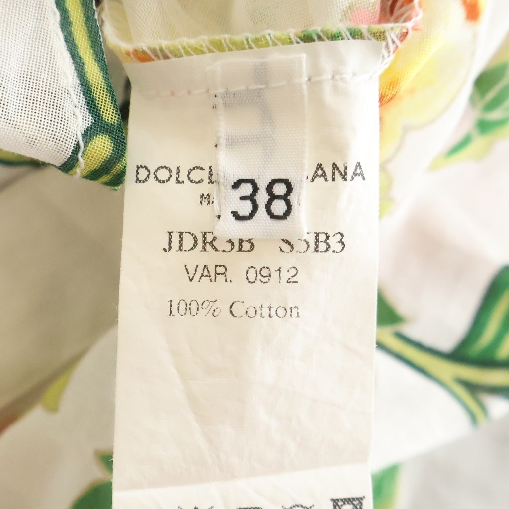 DOLCE & GABBANA(ドルチェアンドガッバーナ) 花柄長袖シアーシャツ フラワープリント ホワイト #38 レディース