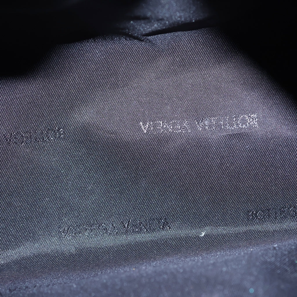 BOTTEGA VENETA(ボッテガヴェネタ) イントレチャート ラメハンドバッグ ポーチ ケース ブラック×ゴールド レザー ゴールド金具 レディース