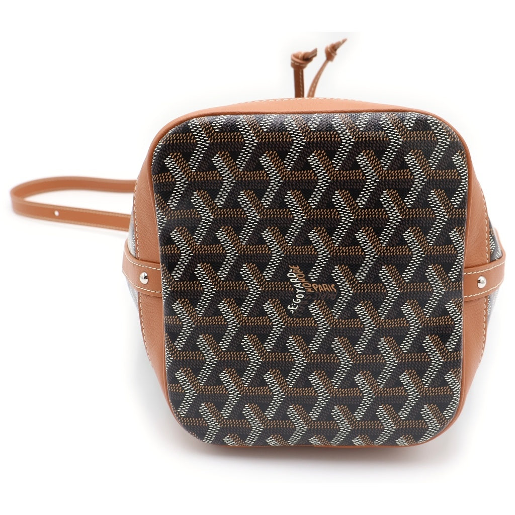 GOYARD(ゴヤール) プティ フロ ショルダーバック 巾着バッグ ブラウン PVCコーティング レザー レディース
