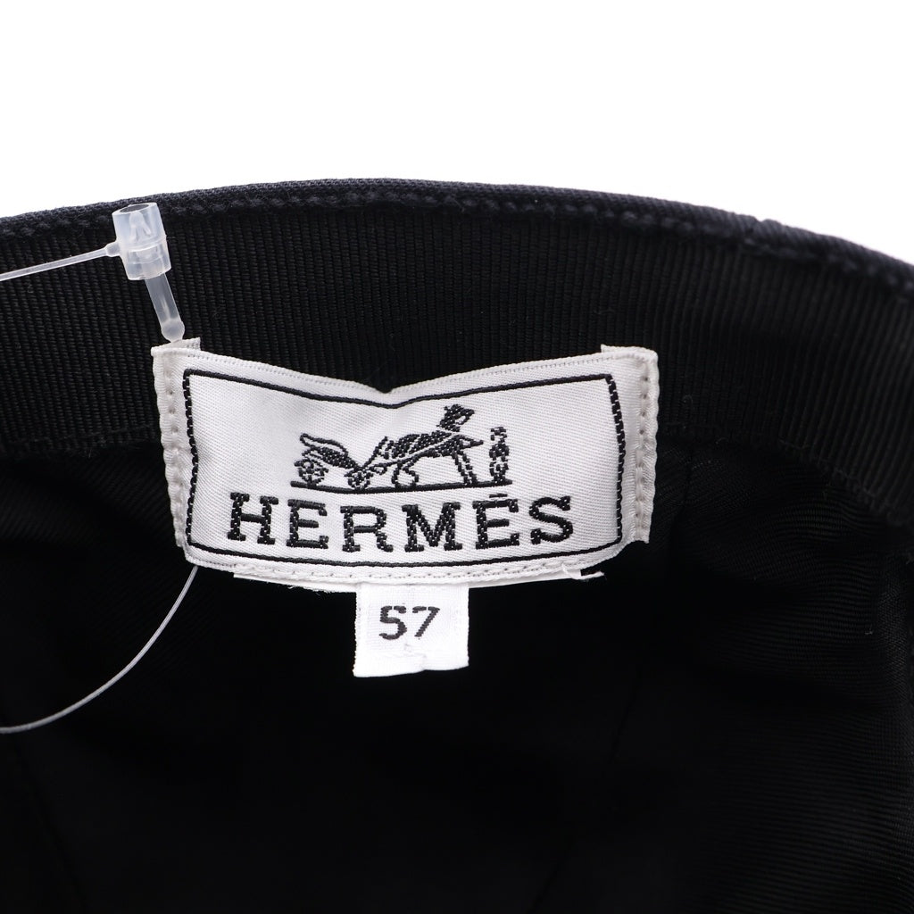 HERMES(エルメス) デイヴィス Hワッペンロゴ セリエ ベースボールキャップ 帽子 ブラック
