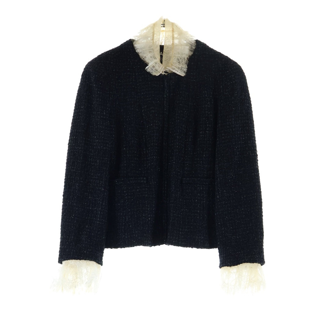 CHANEL(シャネル) ツイードジャケット ブラック 38 レース×3 レディース