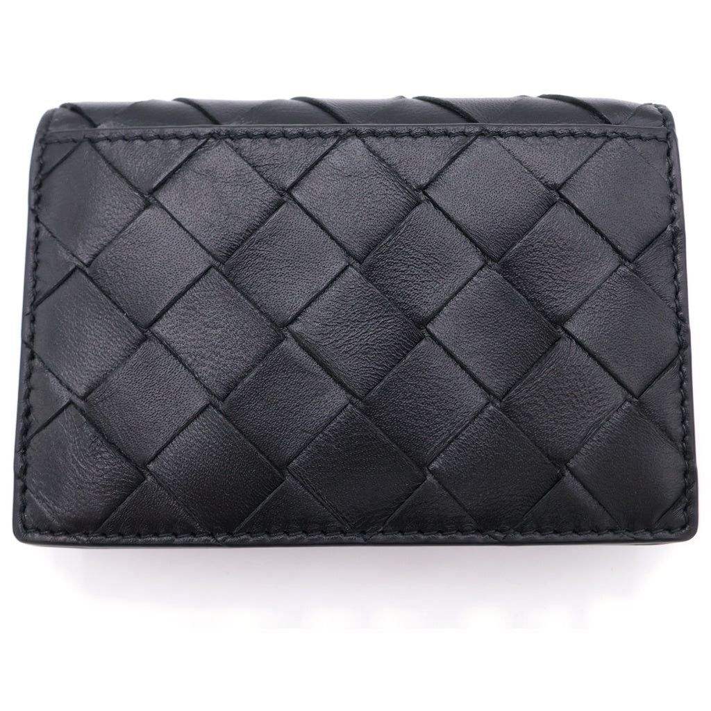 BOTTEGA VENETA(ボッテガヴェネタ) イントレチャート 二つ折りカードケース 名刺入れ 財布 ブラック レザー