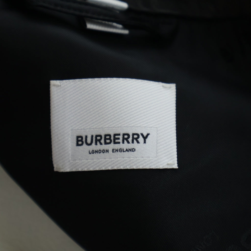 BURBERRY(バーバリー) バイカラー レザー ロング トレンチコート ブラック/ホワイト 4559798