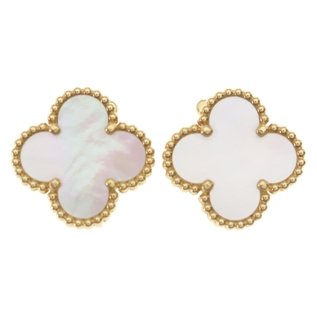 Van Cleef & Arpels(ヴァンクリーフアンドアーペル) ヴィンテージアルハンブラ マザーオブパール イヤリング ホワイト×ゴールド Au750YG 7.8g VCARA44100 レディース