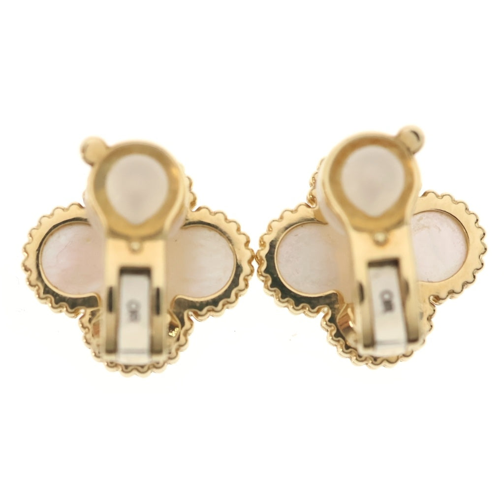 Van Cleef & Arpels(ヴァンクリーフアンドアーペル) ヴィンテージアルハンブラ マザーオブパール イヤリング ホワイト×ゴールド Au750YG 7.8g VCARA44100 レディース