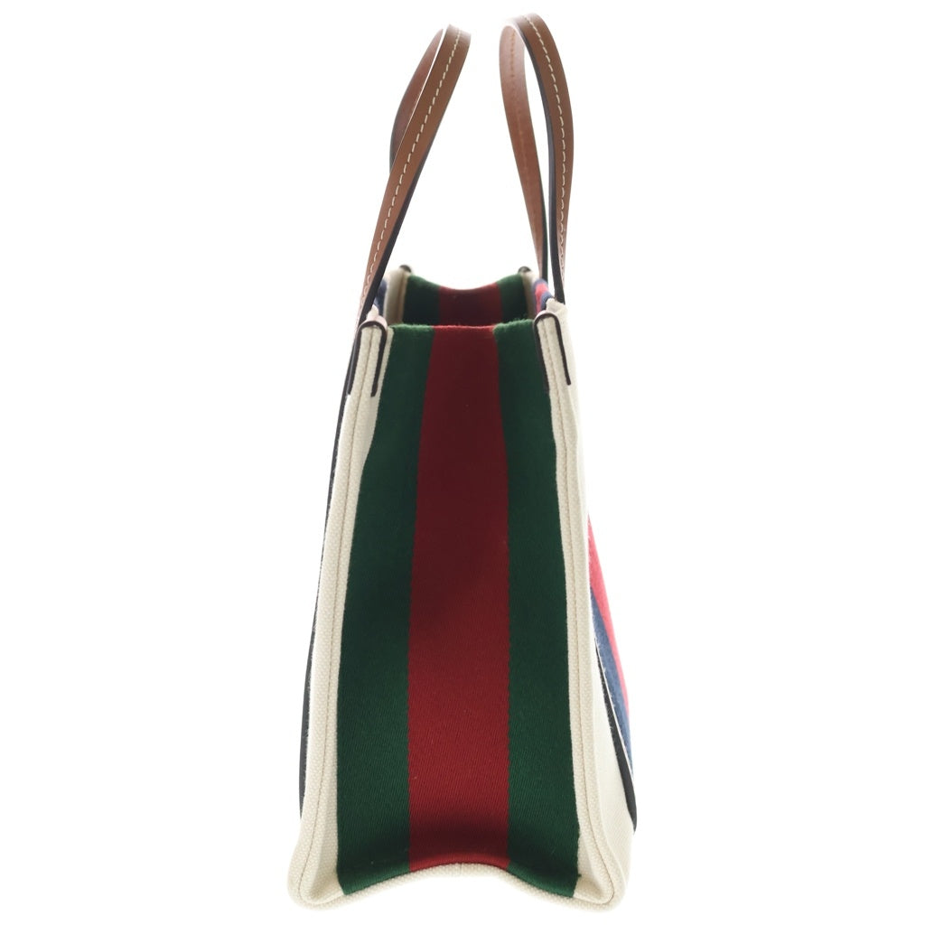 GUCCI(グッチ) インターロッキングG キャンバス レザー 2WAY ハンド ショルダー トートバッグ アイボリー/ブラウン 727728 レディース
