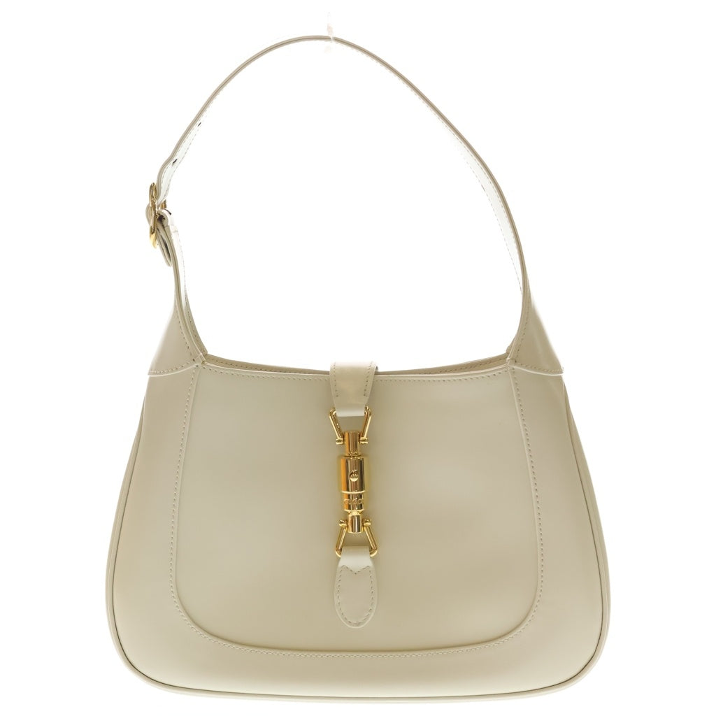 GUCCI(グッチ) ジョッキー レザー ワンショルダーバッグ ゴールド金具 ホワイト 636709 レディース