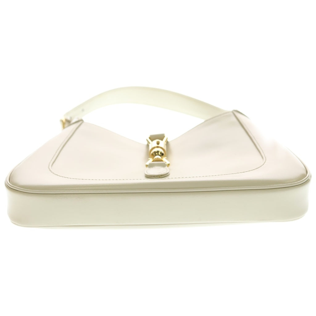 GUCCI(グッチ) ジョッキー レザー ワンショルダーバッグ ゴールド金具 ホワイト 636709 レディース
