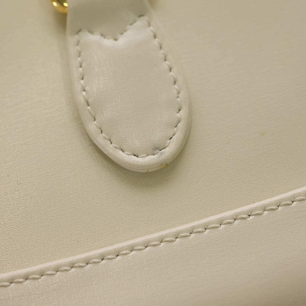 GUCCI(グッチ) ジョッキー レザー ワンショルダーバッグ ゴールド金具 ホワイト 636709 レディース