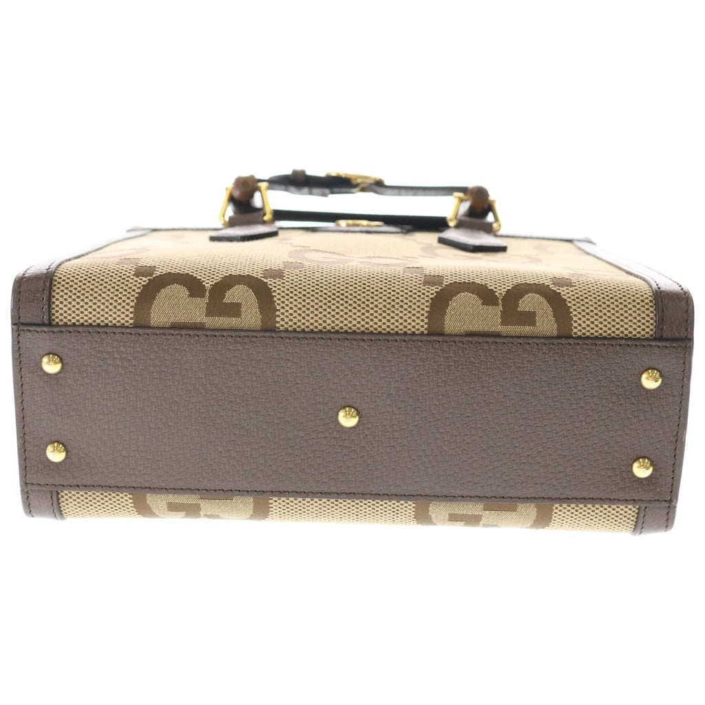 GUCCI(グッチ) ジャンボGG ダイアナ バンブー スモール キャンバス レザー 2WAY ハンド ショルダーバッグ ブラウン 660195 レディース