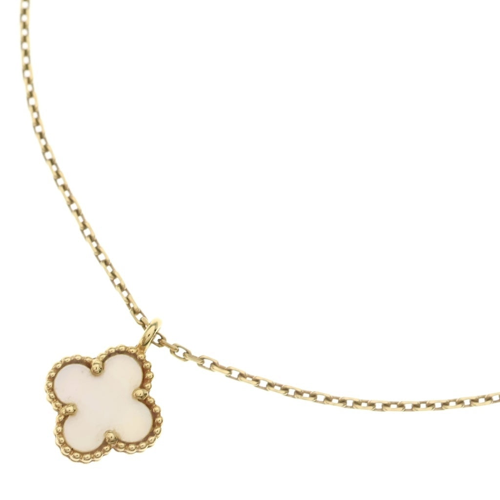 Van Cleef & Arpels(ヴァンクリーフアンドアーペル) スウィートアルハンブラ マザーオブパール ネックレス ペンダント チェーン ゴールド×ホワイト Au750YG 2.8g VCARF69100 レディース