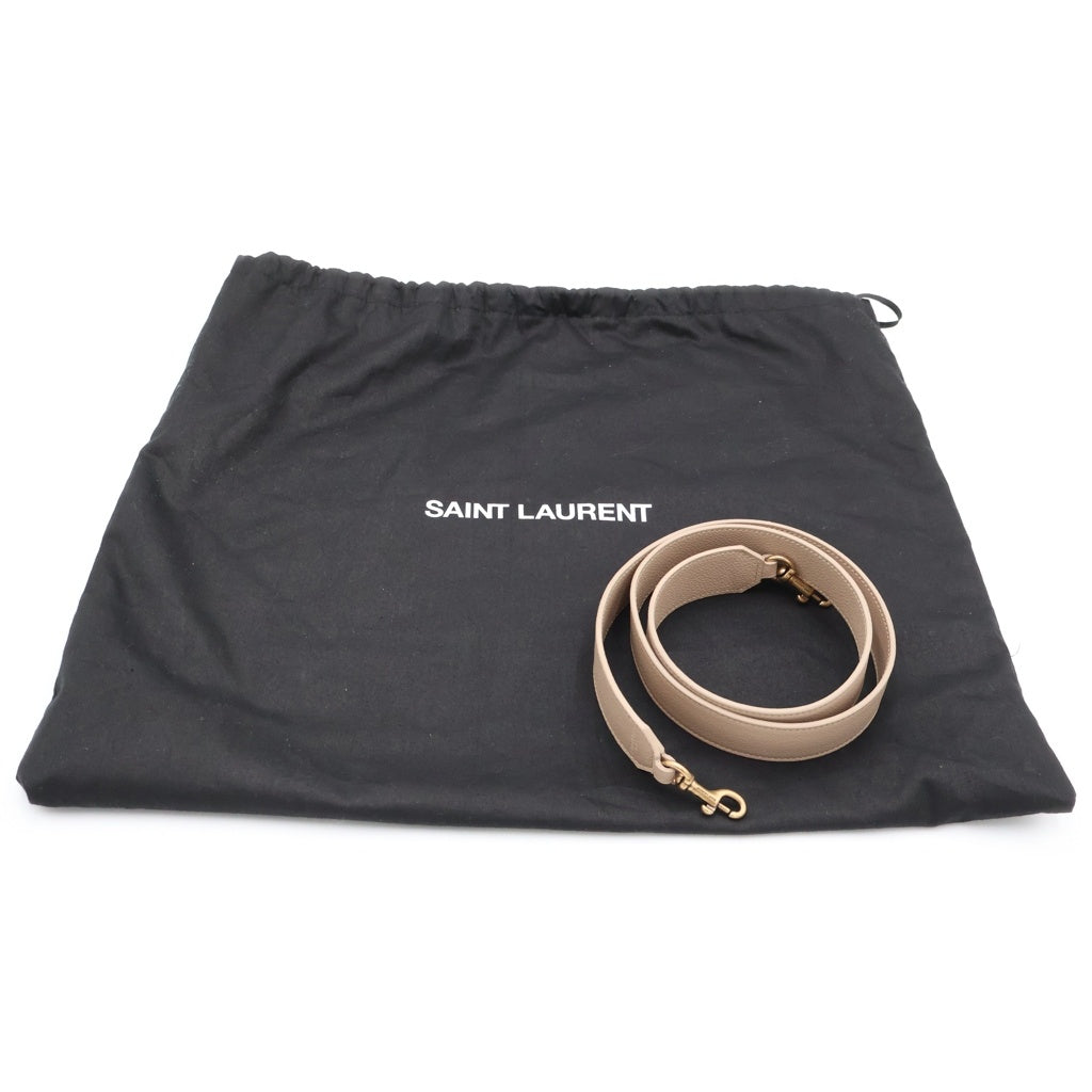 SAINT LAURENT PARIS(サンローランパリ) ベイビーダウンタウンカバス カサンドラロゴプレート レザー 2WAY ハンド ショルダーバッグ ゴールド金具 ベージュ 635346 レディース