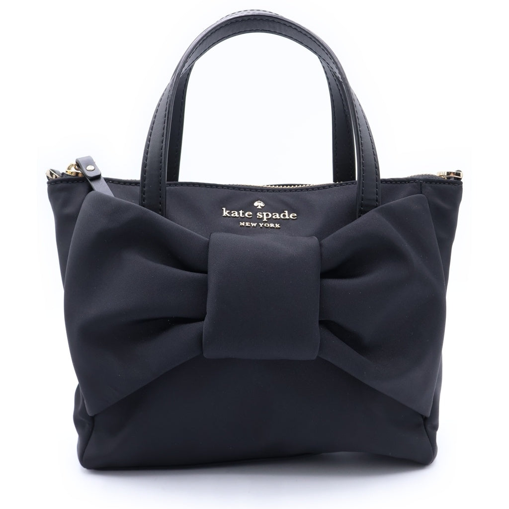 Kate Spade(ケイトスペード) リボンデザイン ナイロン 2WAY ハンド ショルダーバッグ ブラック PXRU9411 レディース