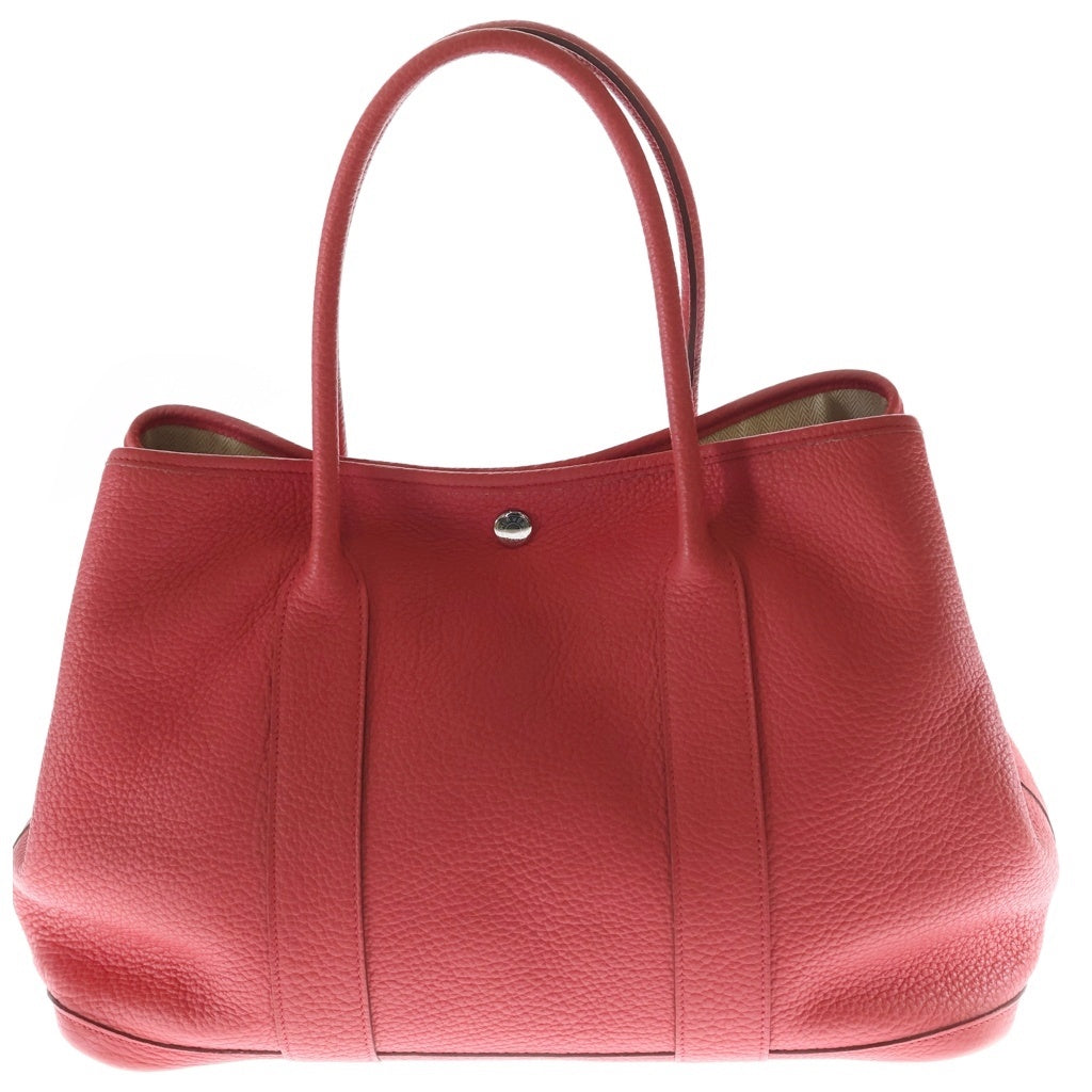 HERMES(エルメス) ガーデンパーティGM ハンドバッグ サーモンピンク ネゴンダ レザー □N刻印 シルバー金具 レディース